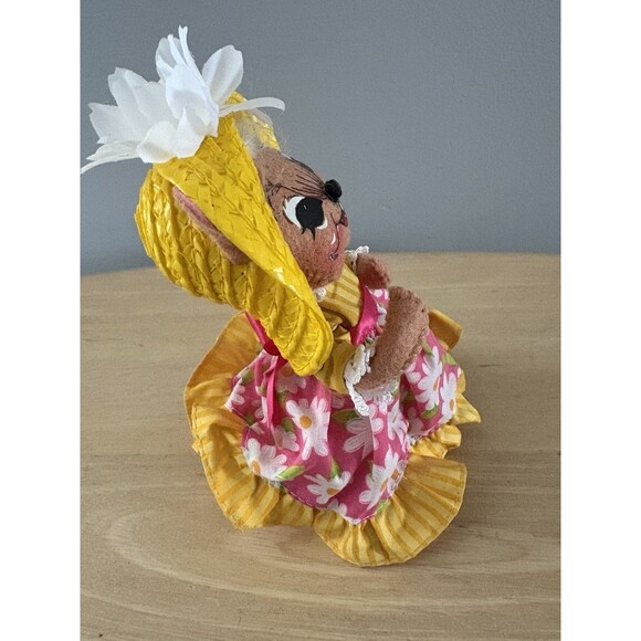 Lot of 3 Annalee Easter Spring Dolls Ducks Mouse Bonnet Straw Hat Watering Can - Picture 15 of 16